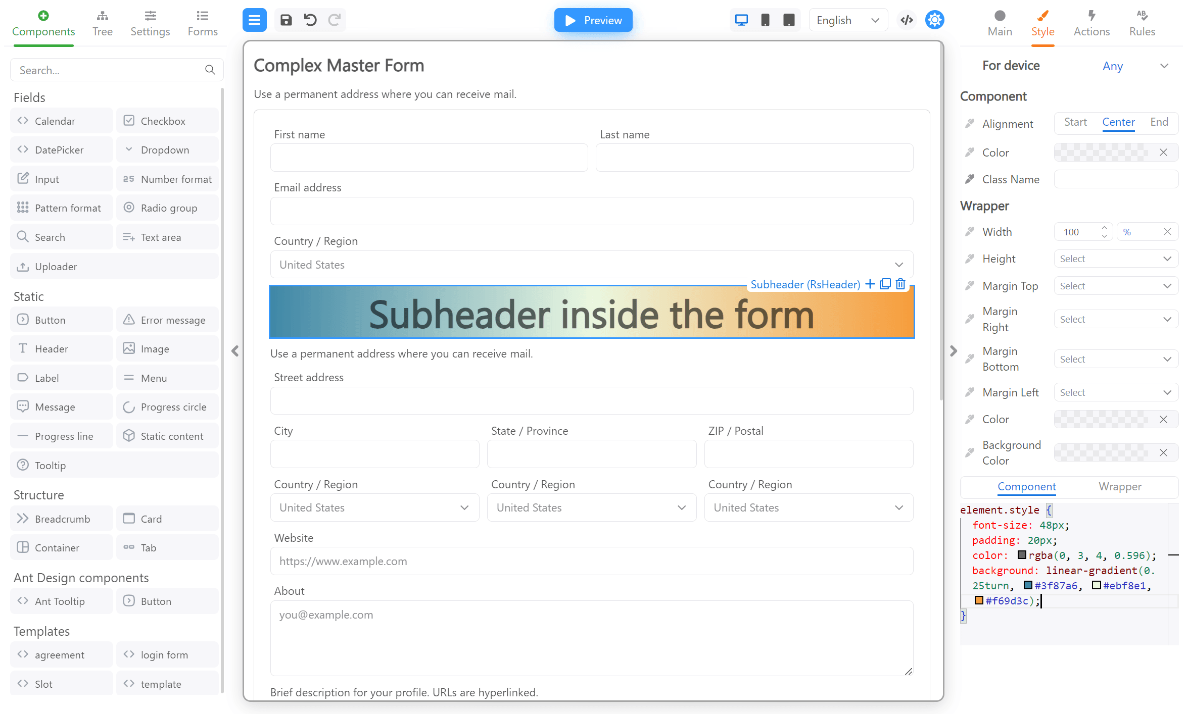 Component styling 07