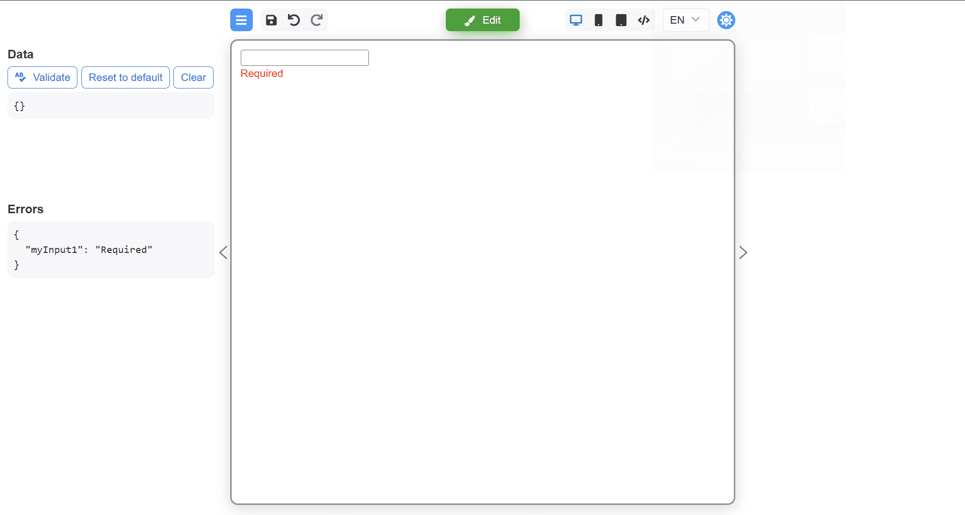 Displaying errors inside a custom component